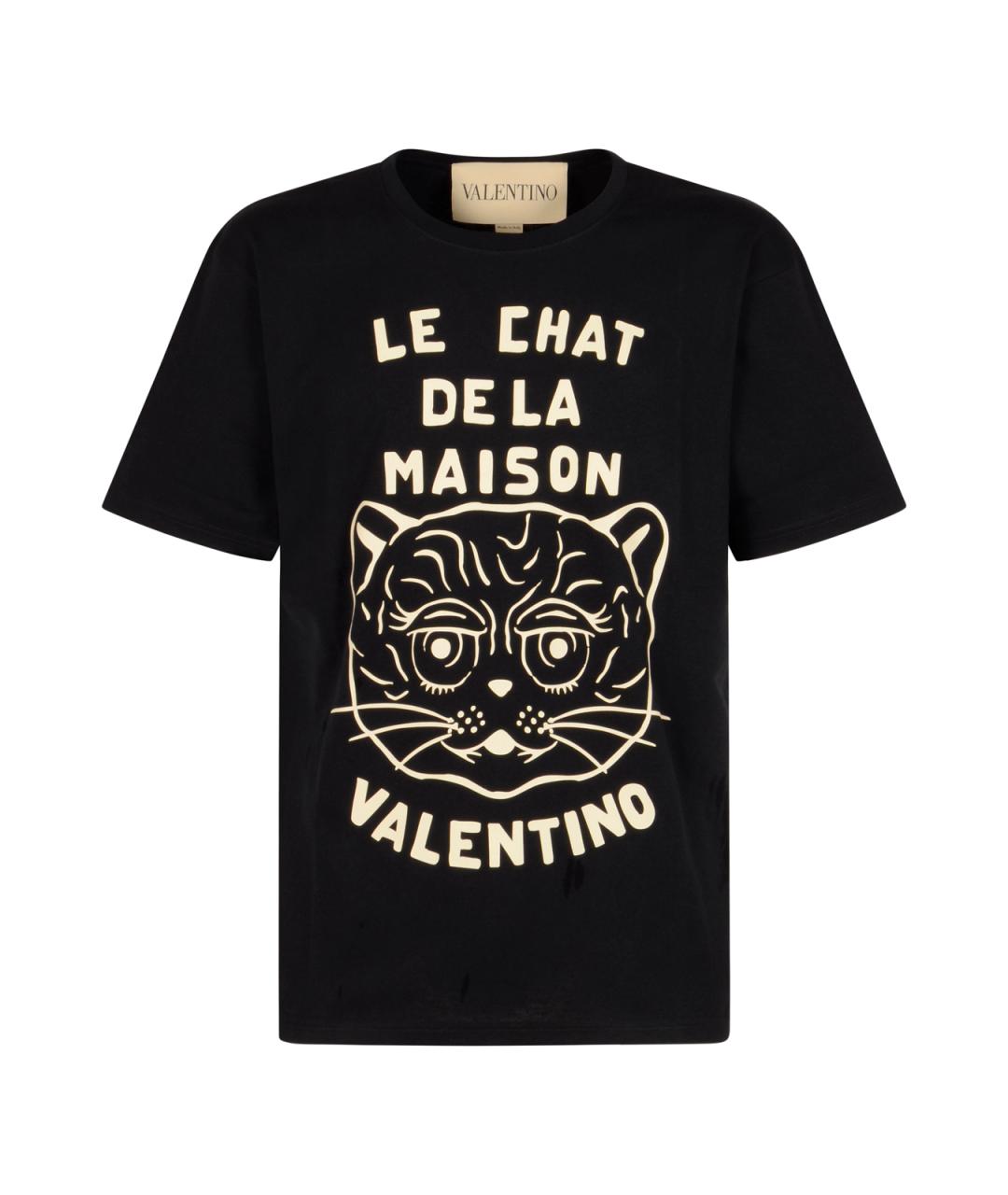 VALENTINO Черная хлопковая футболка, фото 1