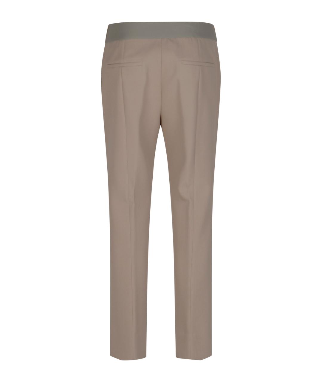 PESERICO Бежевые полиэстеровые прямые брюки, фото 2