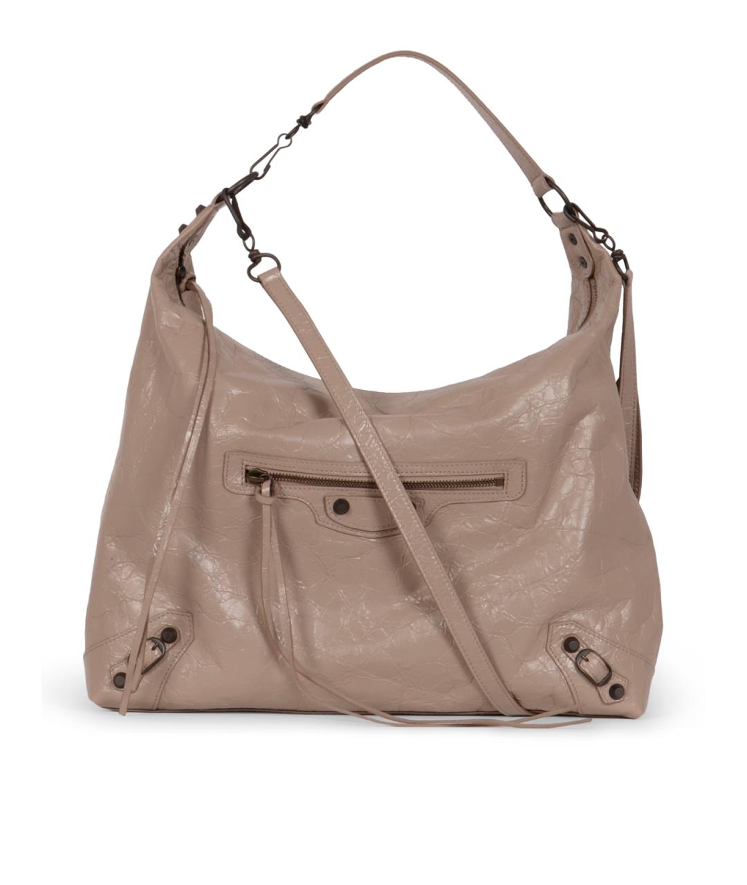 BALENCIAGA Бежевая кожаная сумка через плечо, фото 1