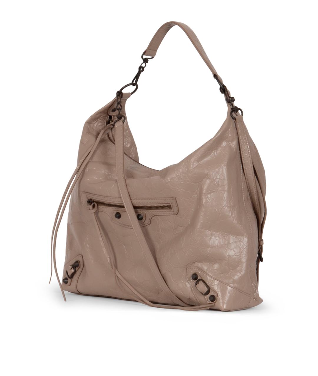 BALENCIAGA Бежевая кожаная сумка через плечо, фото 2