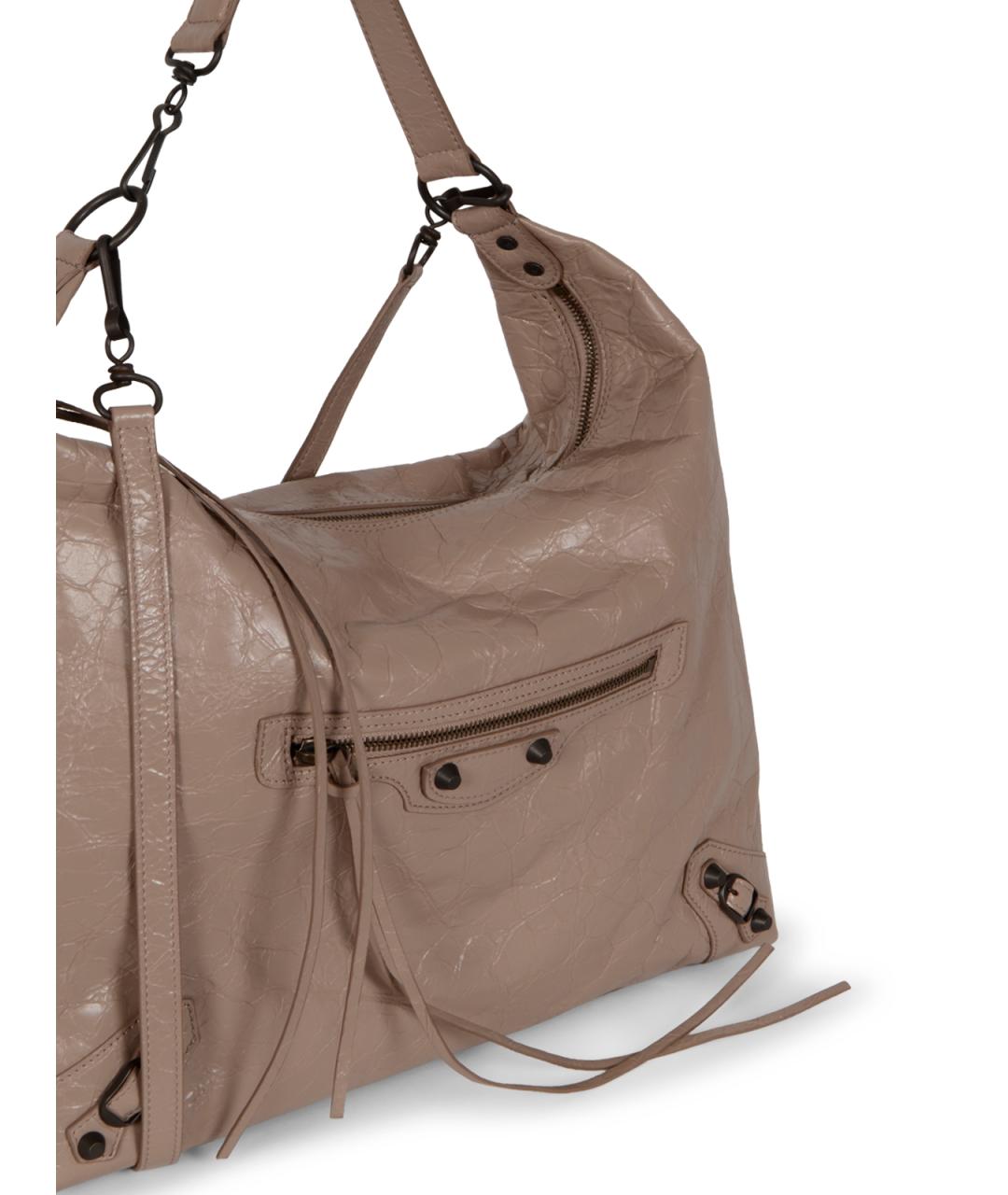 BALENCIAGA Бежевая кожаная сумка через плечо, фото 4