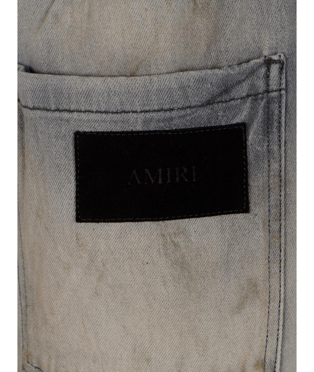 AMIRI Серые хлопковые повседневные брюки, фото 3