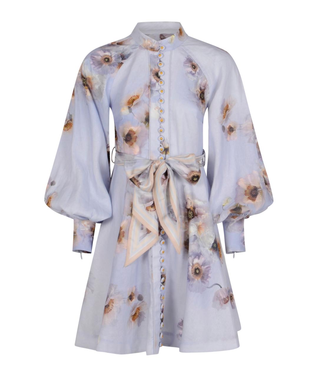 ZIMMERMANN Фиолетовое льняное повседневное платье, фото 1