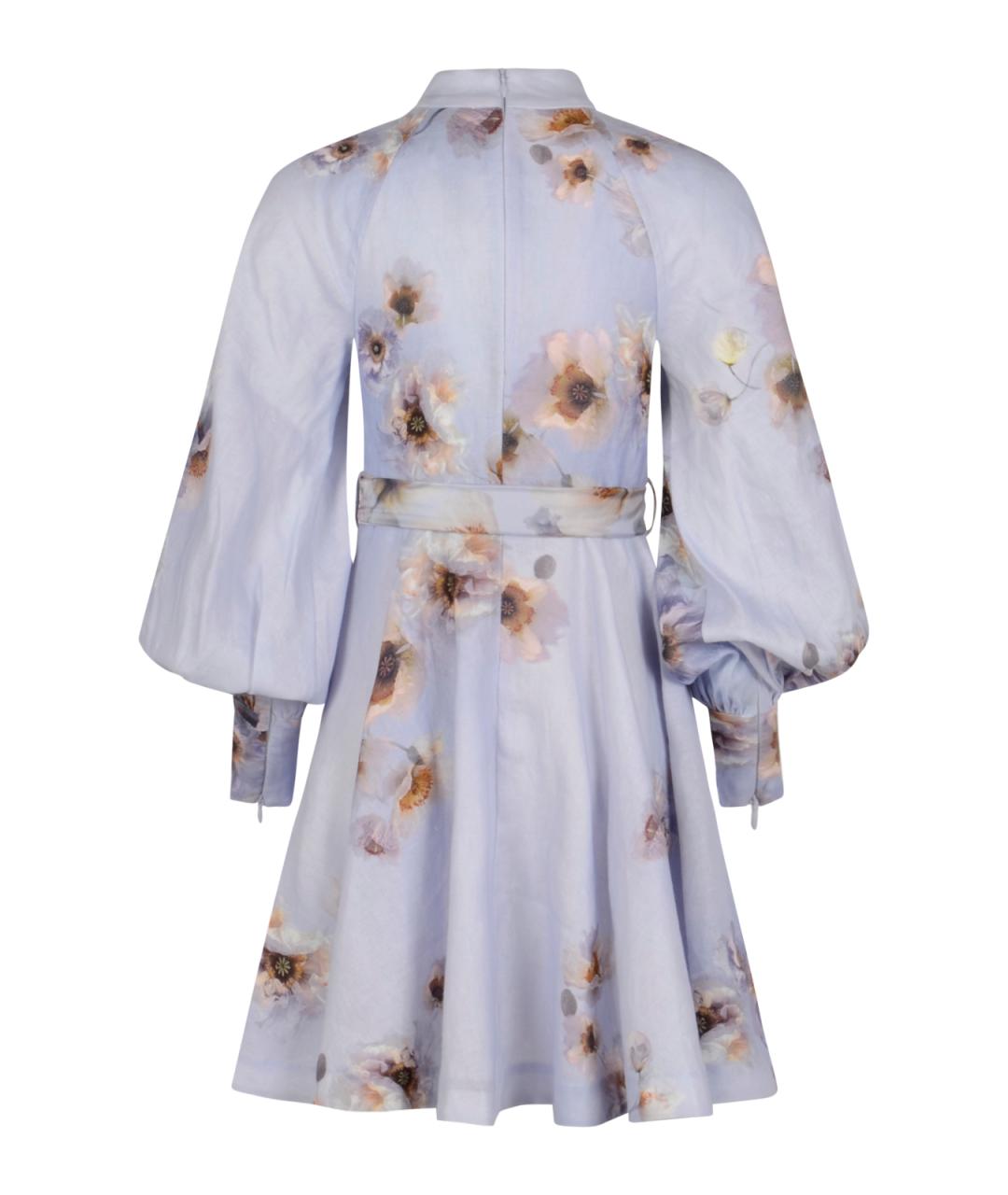 ZIMMERMANN Фиолетовое льняное повседневное платье, фото 2