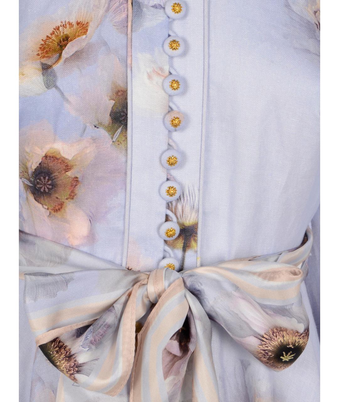 ZIMMERMANN Фиолетовое льняное повседневное платье, фото 3