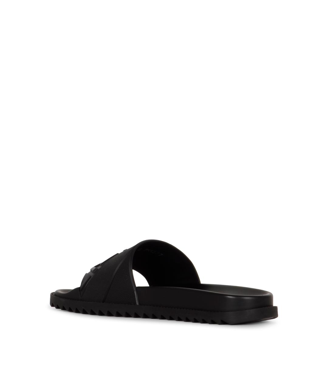 FENDI Черные шлепанцы из искусственной кожи, фото 3