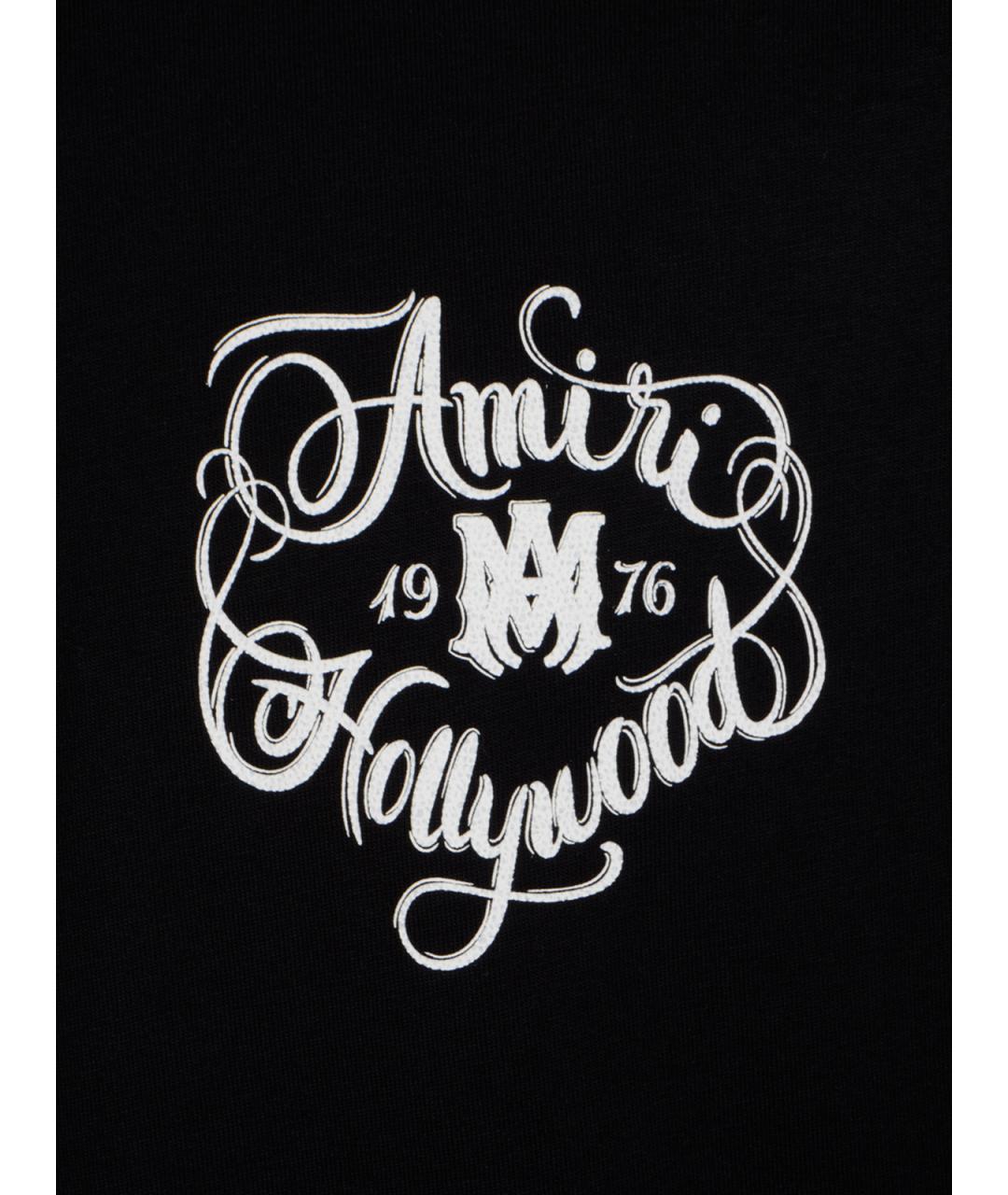 AMIRI Черная хлопковая футболка, фото 3
