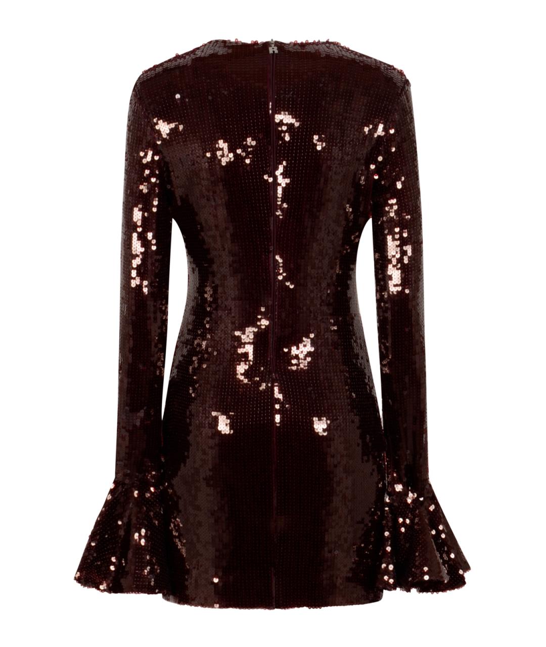 ROTATE Бордовое полиэстеровое вечернее платье, фото 2