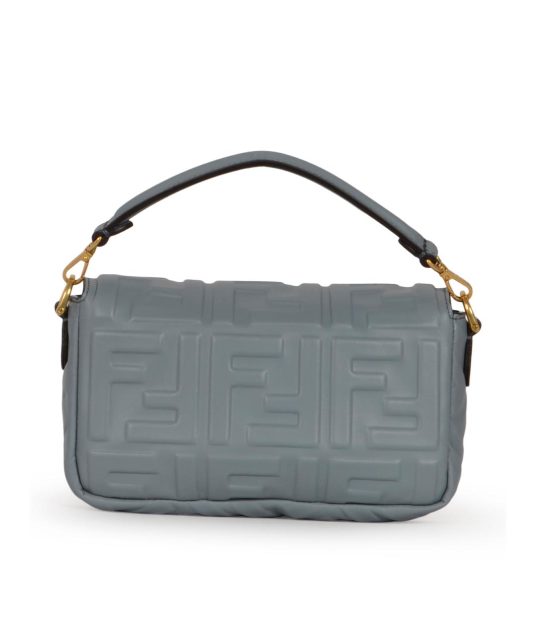 FENDI Голубая кожаная сумка с короткими ручками, фото 3