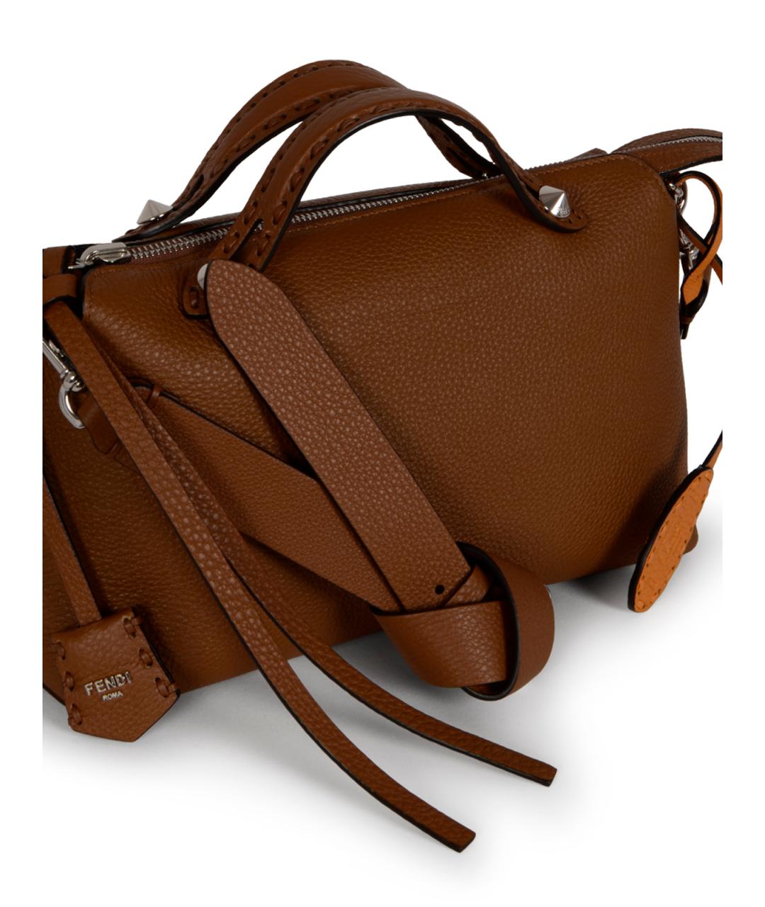 FENDI Коричневая кожаная сумка тоут, фото 4