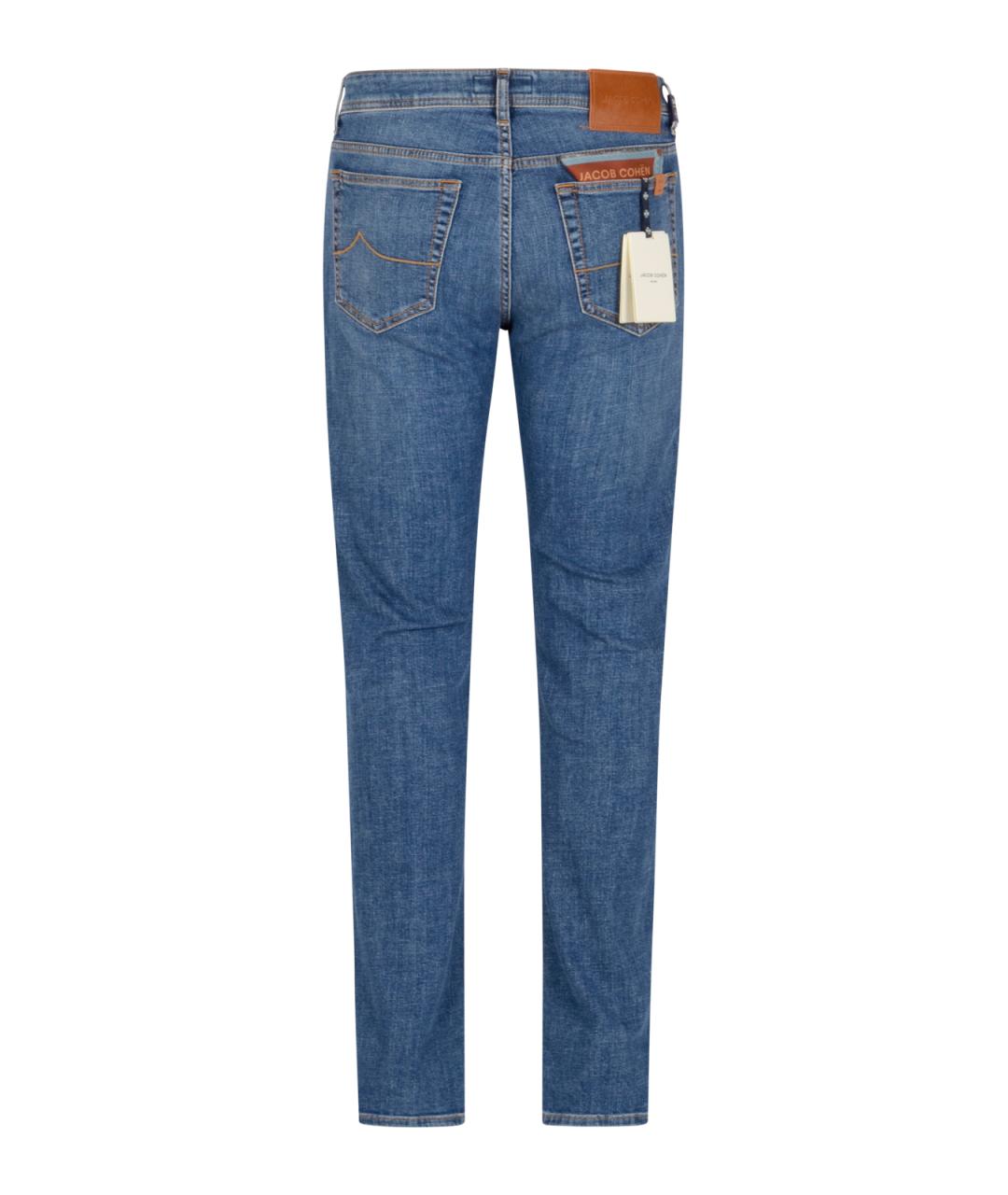 JACOB COHEN Синие хлопковые прямые джинсы, фото 2