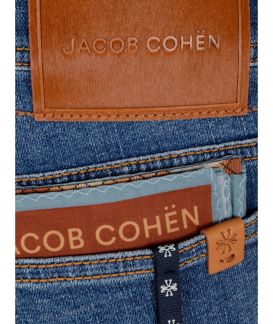 JACOB COHEN Синие хлопковые прямые джинсы, фото 3