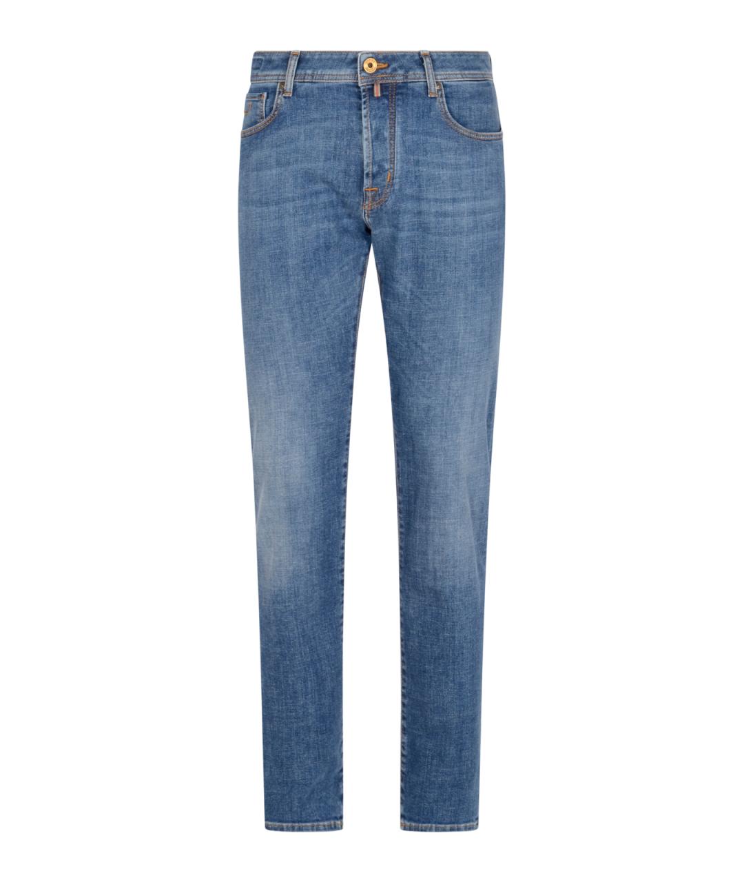JACOB COHEN Синие хлопковые прямые джинсы, фото 1