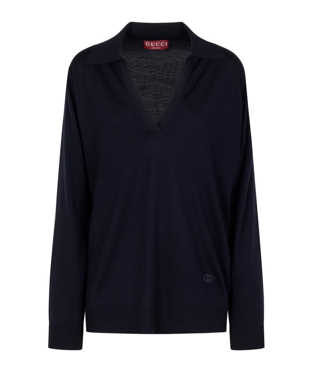 GUCCI Синий шерстяной джемпер / свитер, фото 1