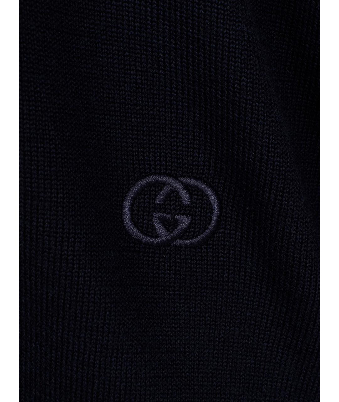 GUCCI Синий шерстяной джемпер / свитер, фото 3