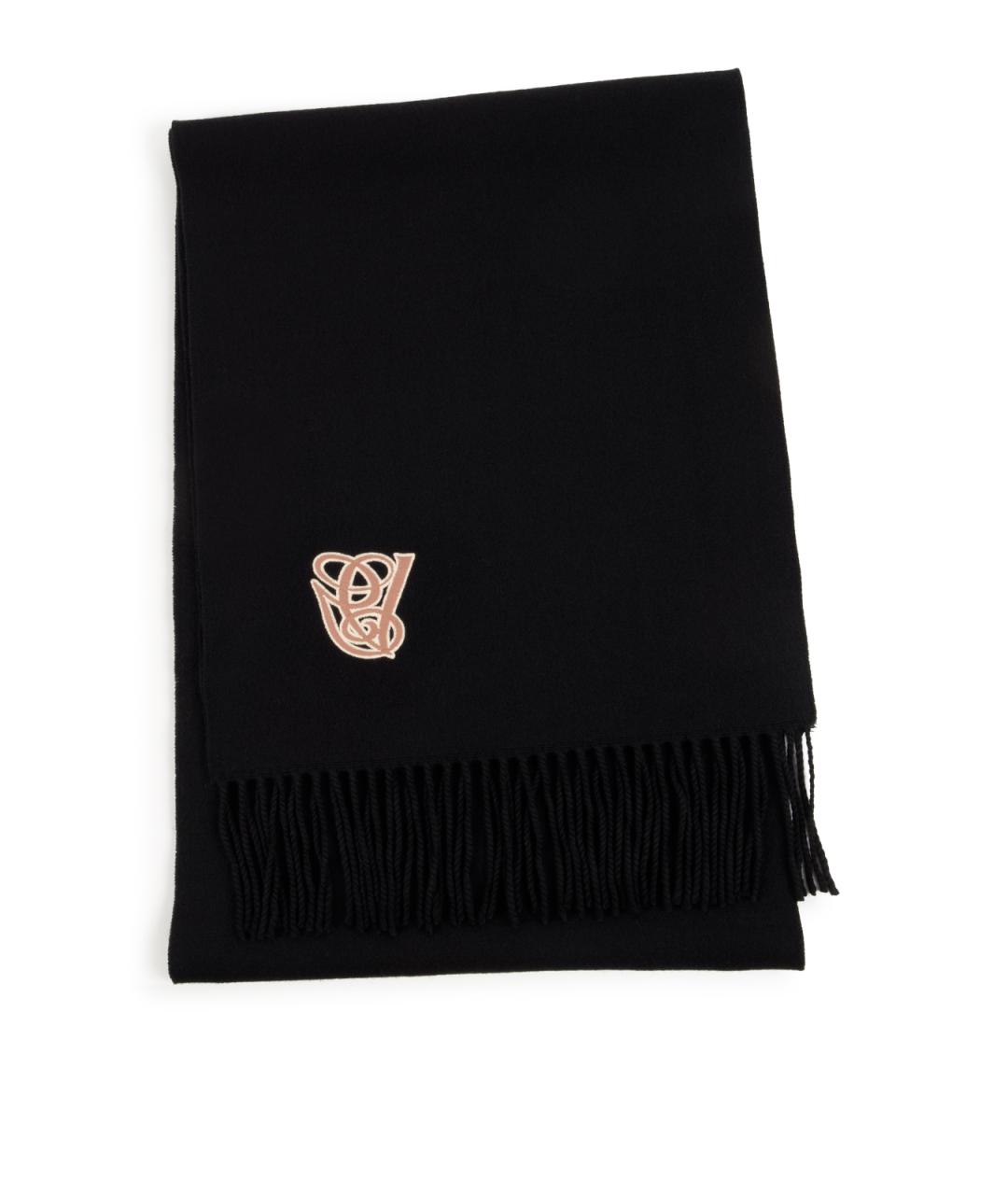 VALENTINO Черный шерстяной шарф, фото 1
