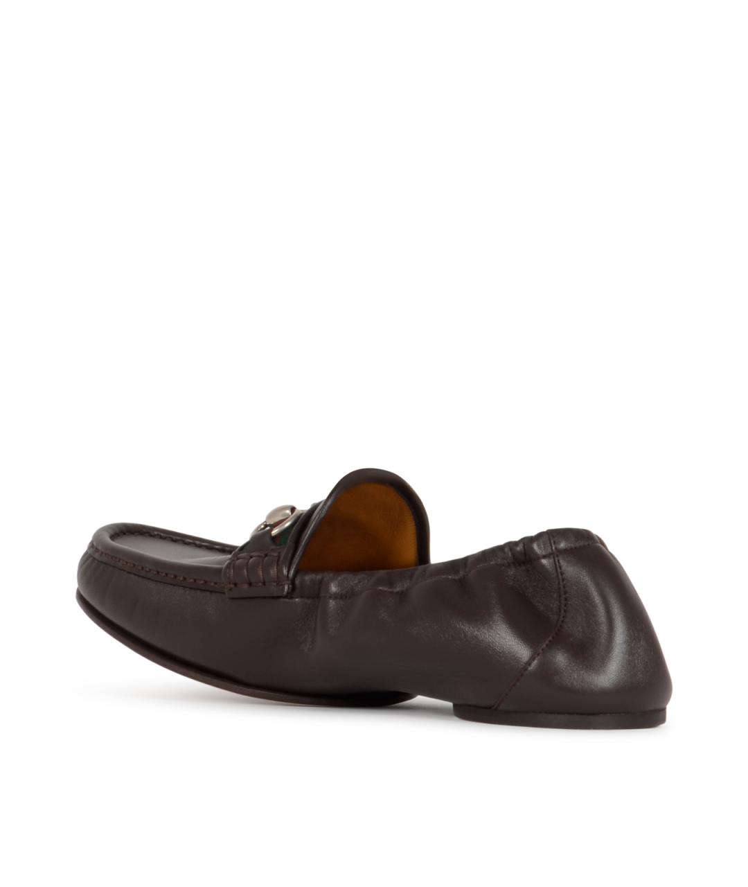 GUCCI Коричневые кожаные лоферы, фото 3