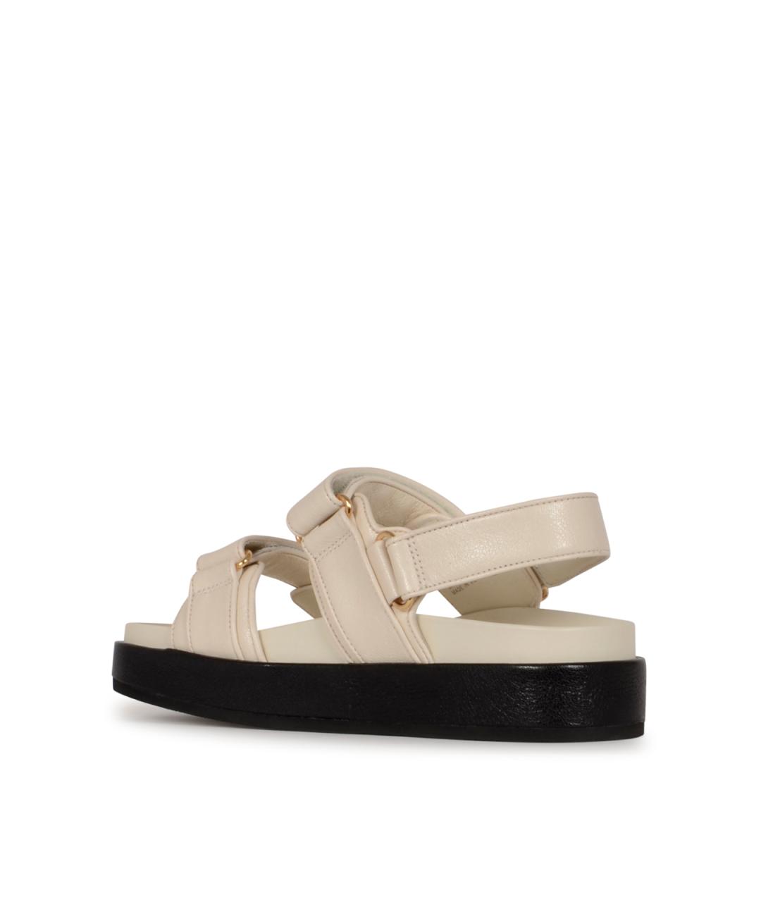 TORY BURCH Бежевые кожаные босоножки, фото 3