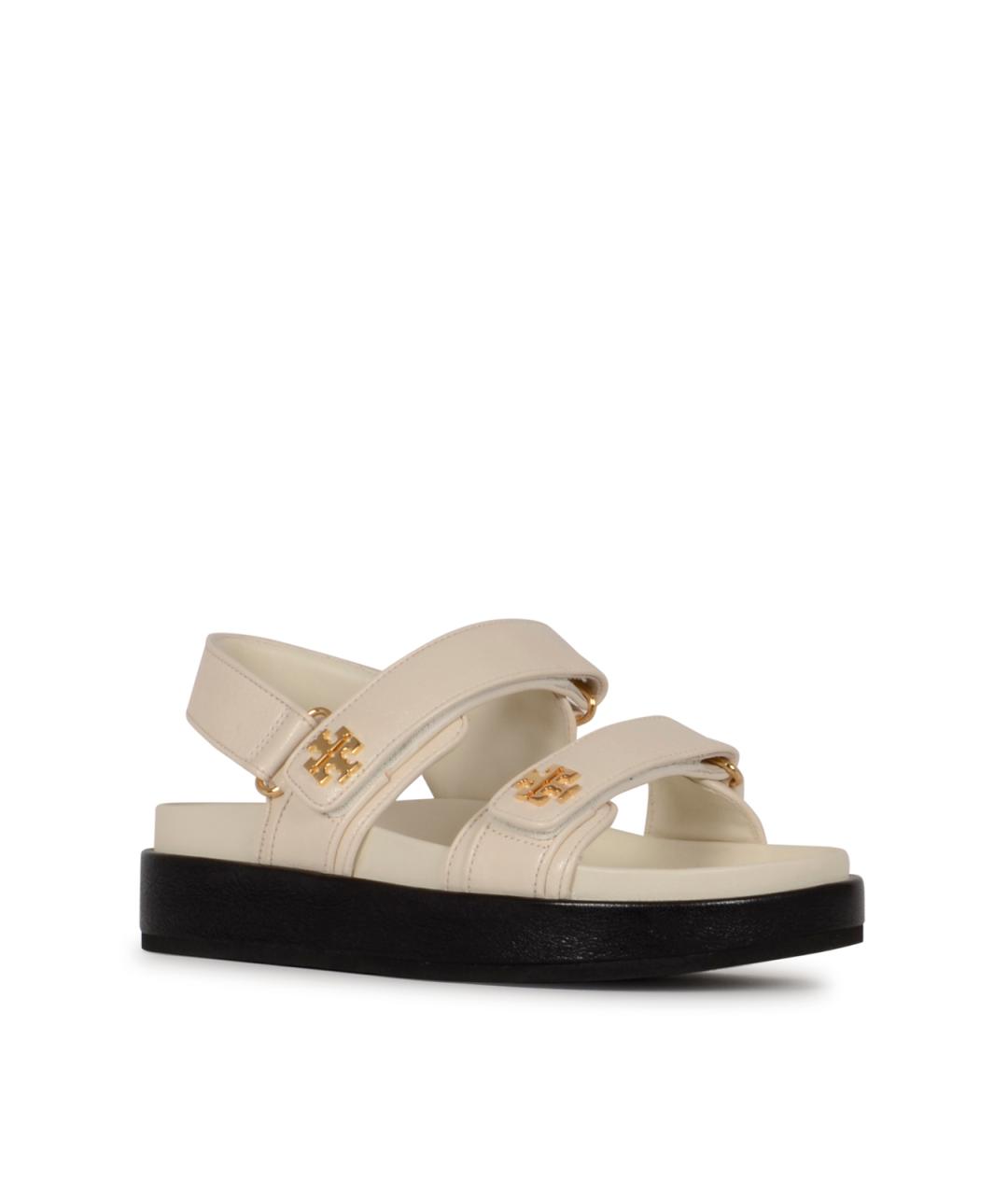 TORY BURCH Бежевые кожаные босоножки, фото 2