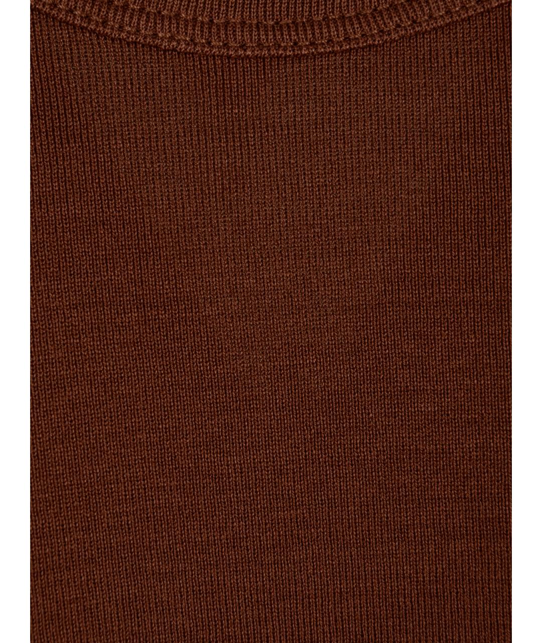 LEMAIRE Коричневая хлопковая футболка, фото 3