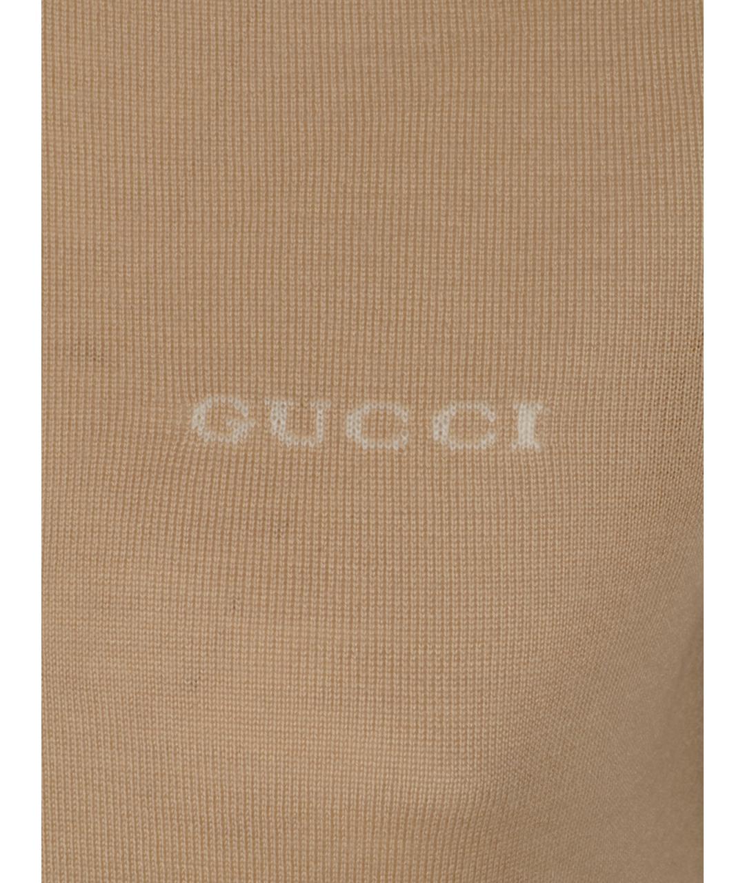 GUCCI Бежевая кашемировая футболка, фото 3