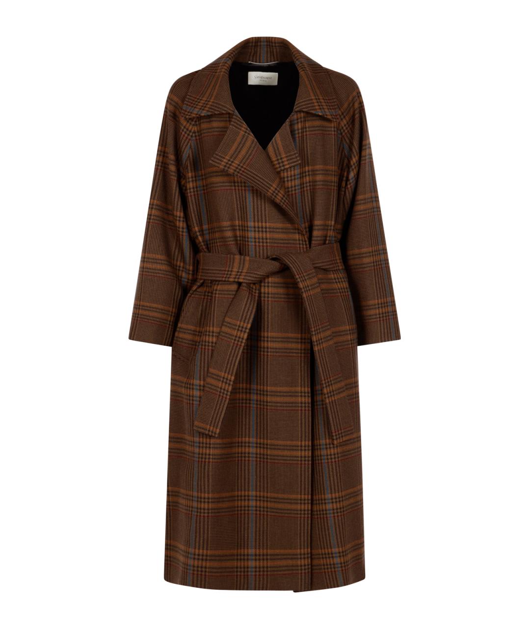 SAINT LAURENT Мульти шерстяное пальто, фото 1