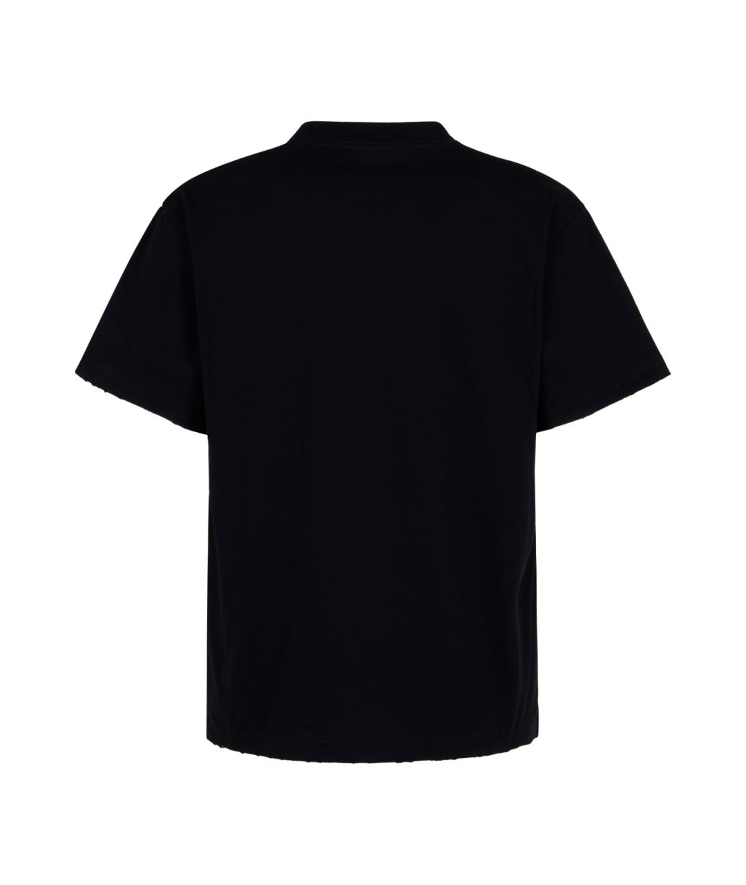 BALENCIAGA Черная хлопковая футболка, фото 2