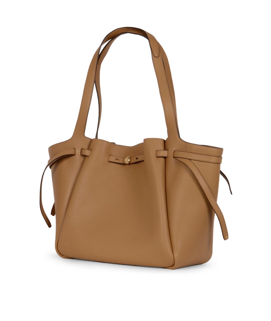 TORY BURCH Бежевая кожаная сумка тоут, фото 2