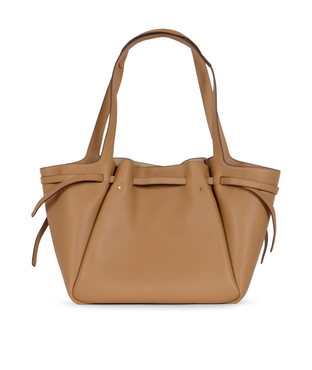 TORY BURCH Бежевая кожаная сумка тоут, фото 3