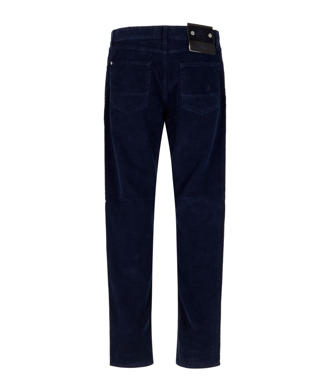 STONE ISLAND Синие хлопковые прямые джинсы, фото 2