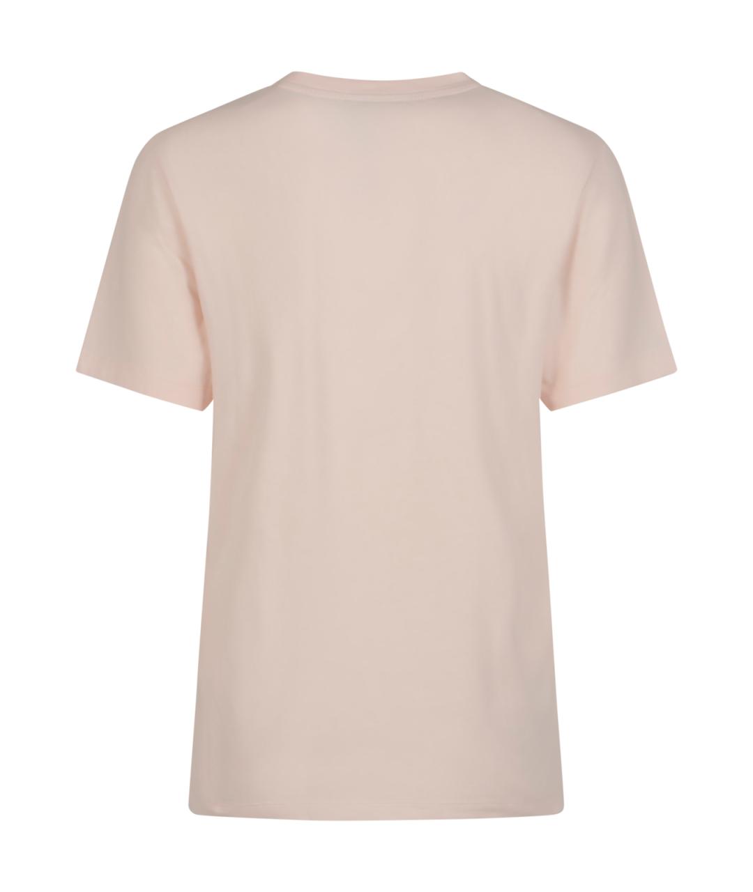MAISON KITSUNE Розовая хлопковая футболка, фото 2