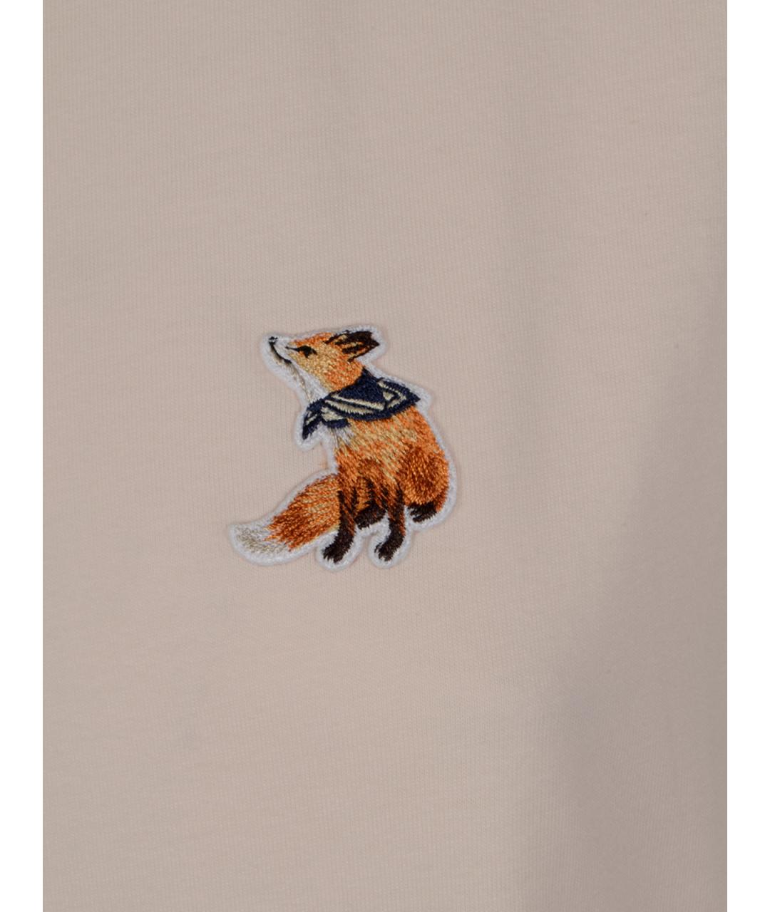 MAISON KITSUNE Розовая хлопковая футболка, фото 3