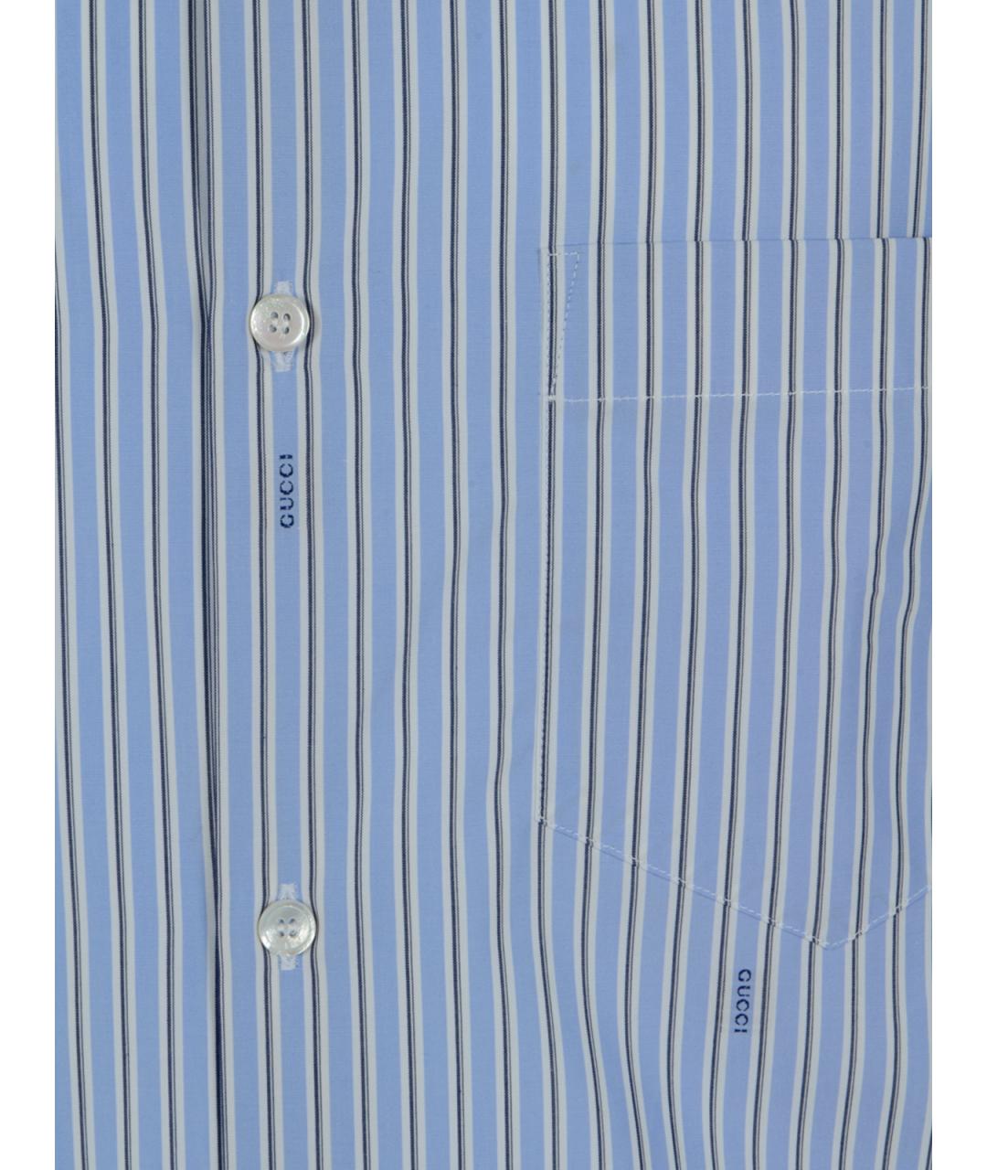 GUCCI Голубая хлопковая кэжуал рубашка, фото 3