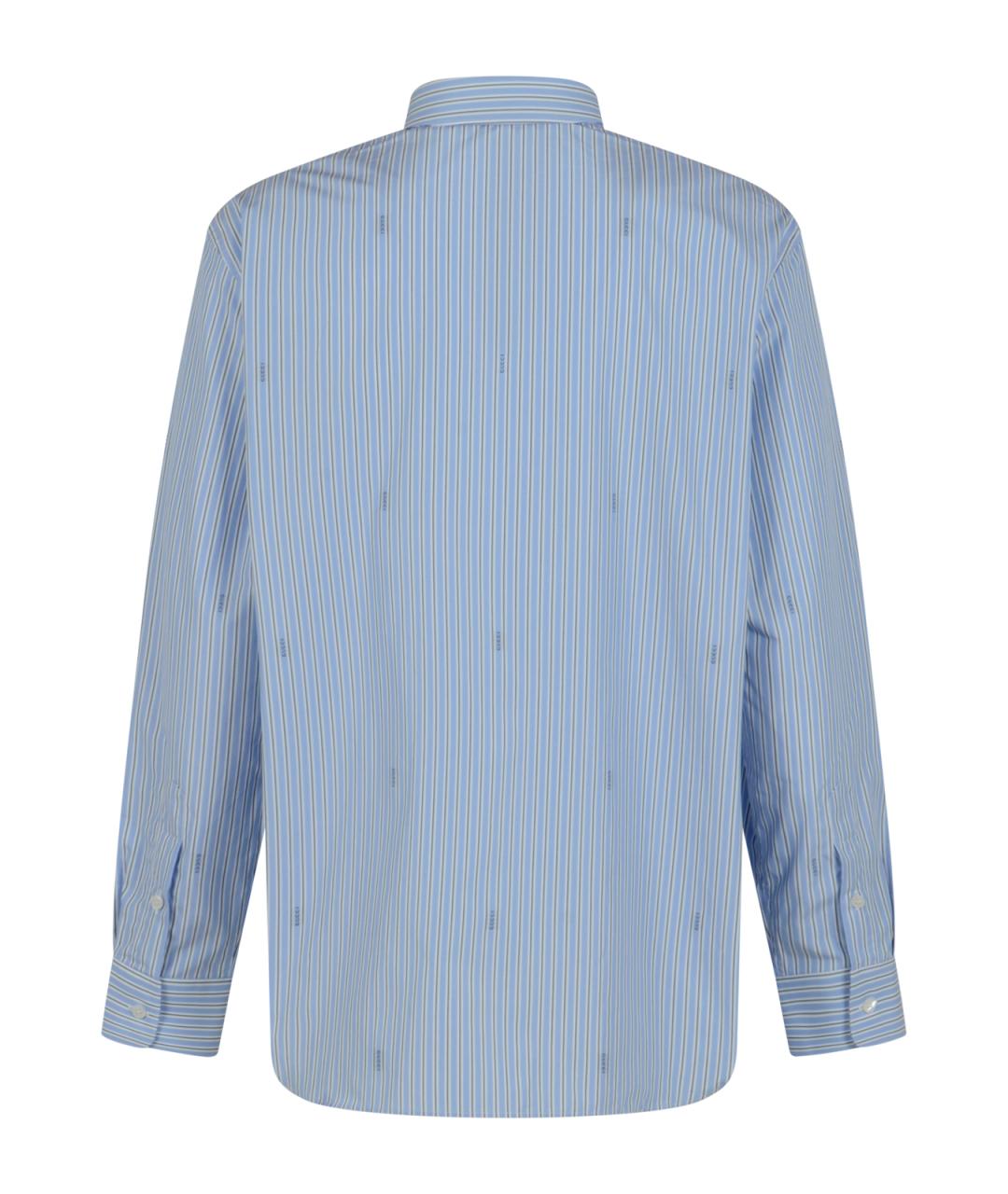 GUCCI Голубая хлопковая кэжуал рубашка, фото 2