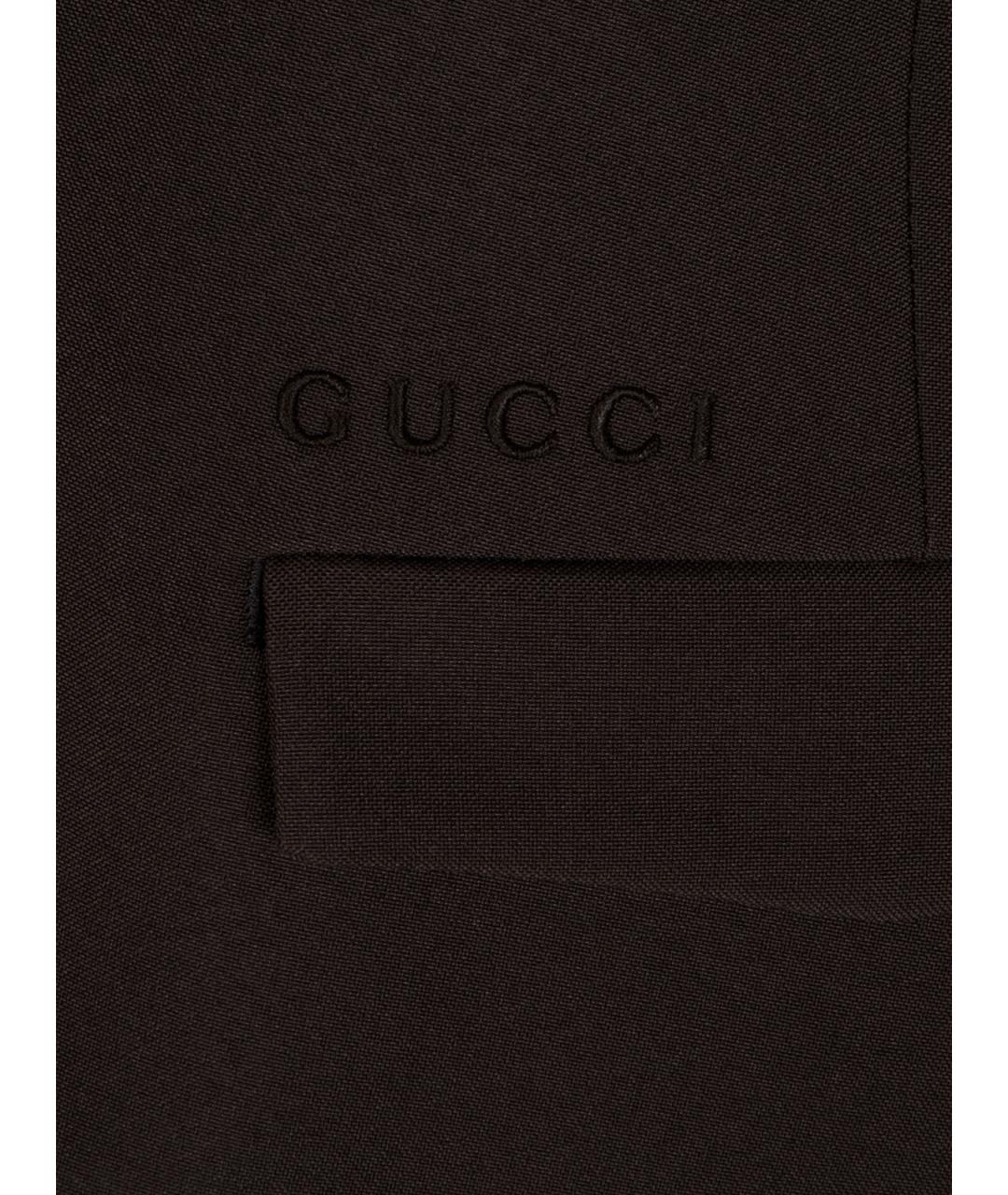 GUCCI Коричневые полиэстеровые повседневные брюки, фото 3