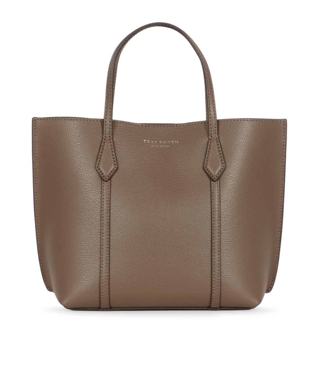 TORY BURCH Коричневая кожаная сумка тоут, фото 1