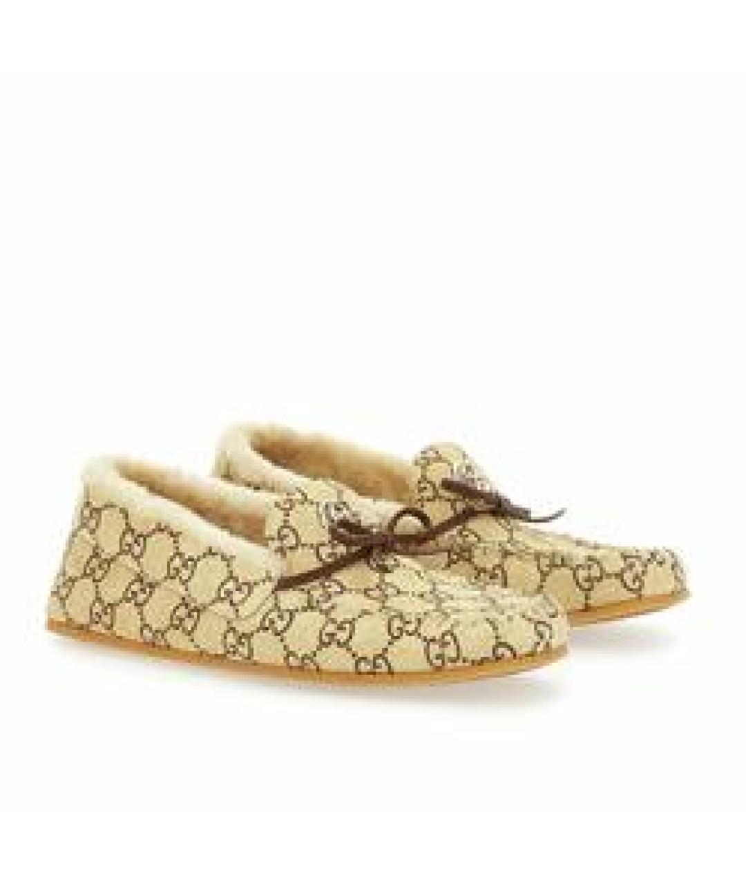 GUCCI Бежевые лоферы, фото 4