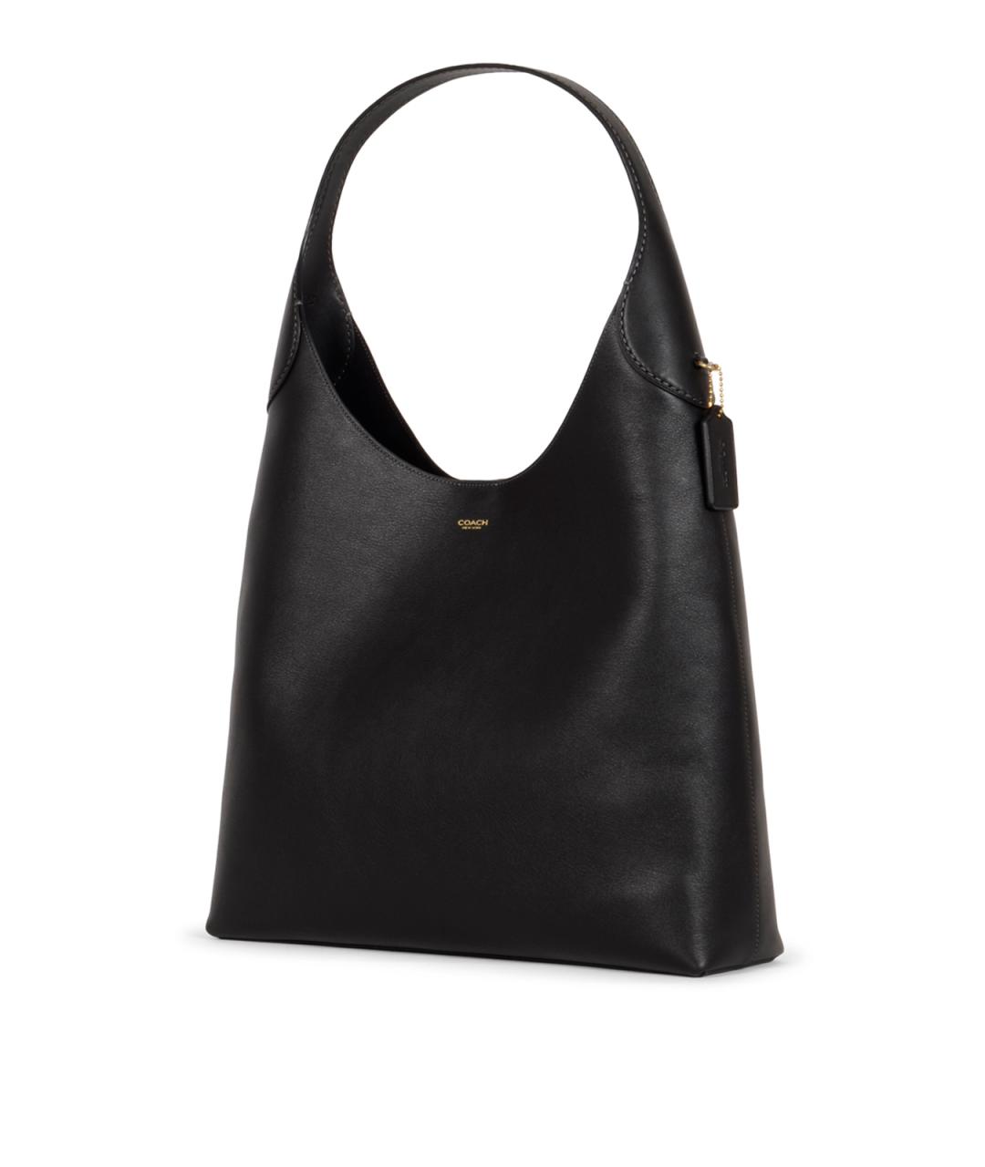 COACH Черная кожаная сумка тоут, фото 2