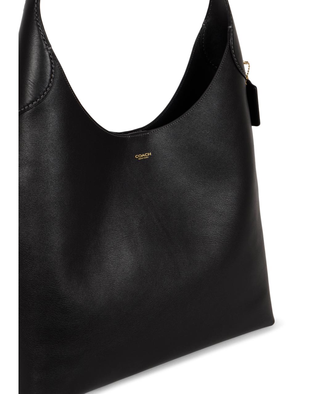 COACH Черная кожаная сумка тоут, фото 4