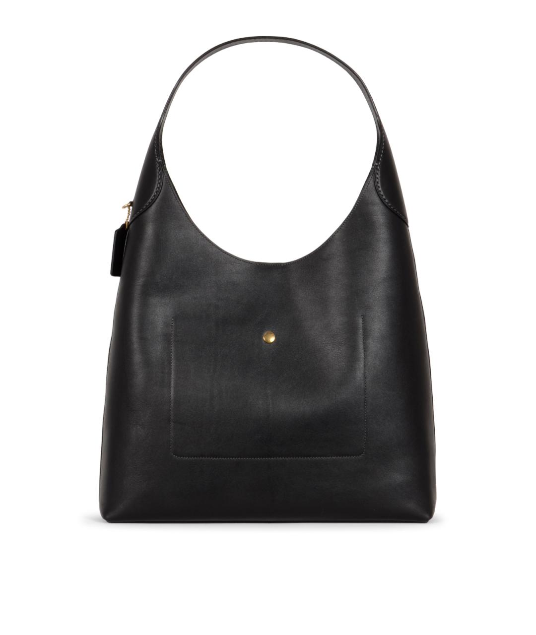 COACH Черная кожаная сумка тоут, фото 3