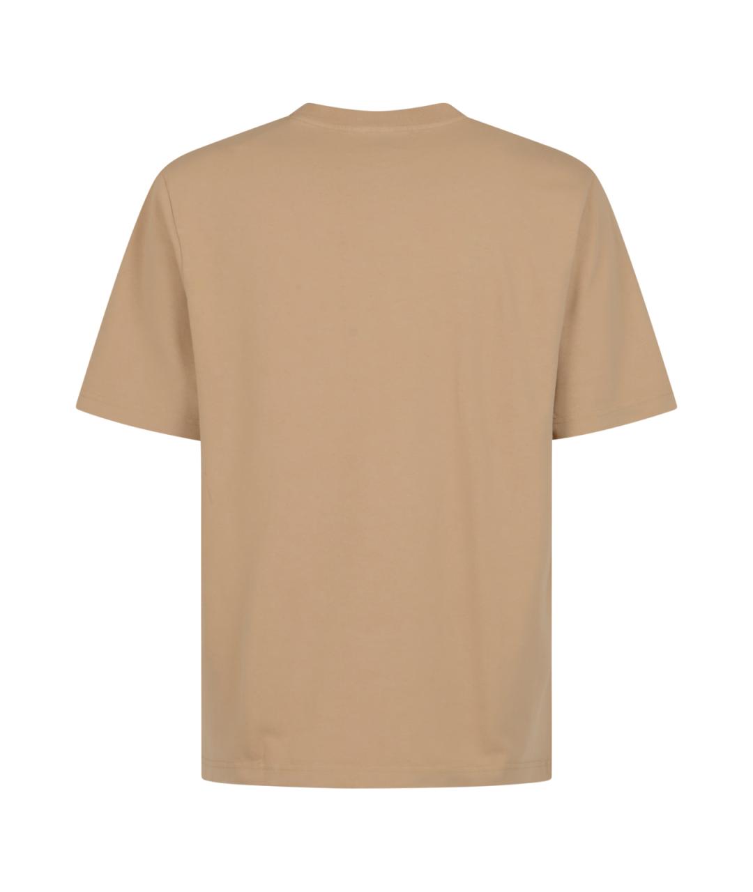 MAISON KITSUNE Бежевая хлопковая футболка, фото 2