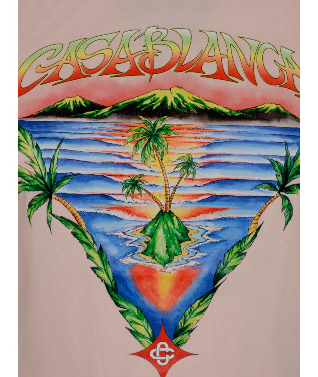 CASABLANCA Розовая хлопковая футболка, фото 3