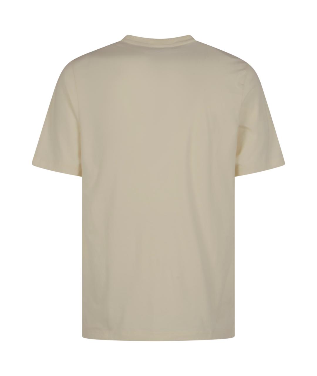 MAISON KITSUNE Бежевая хлопковая футболка, фото 2