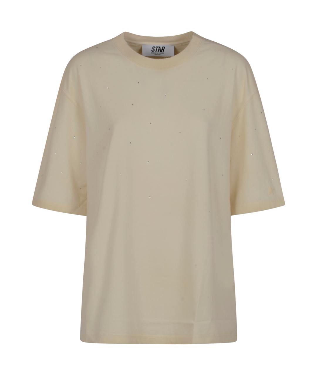 GOLDEN GOOSE DELUXE BRAND Бежевая хлопковая футболка, фото 1