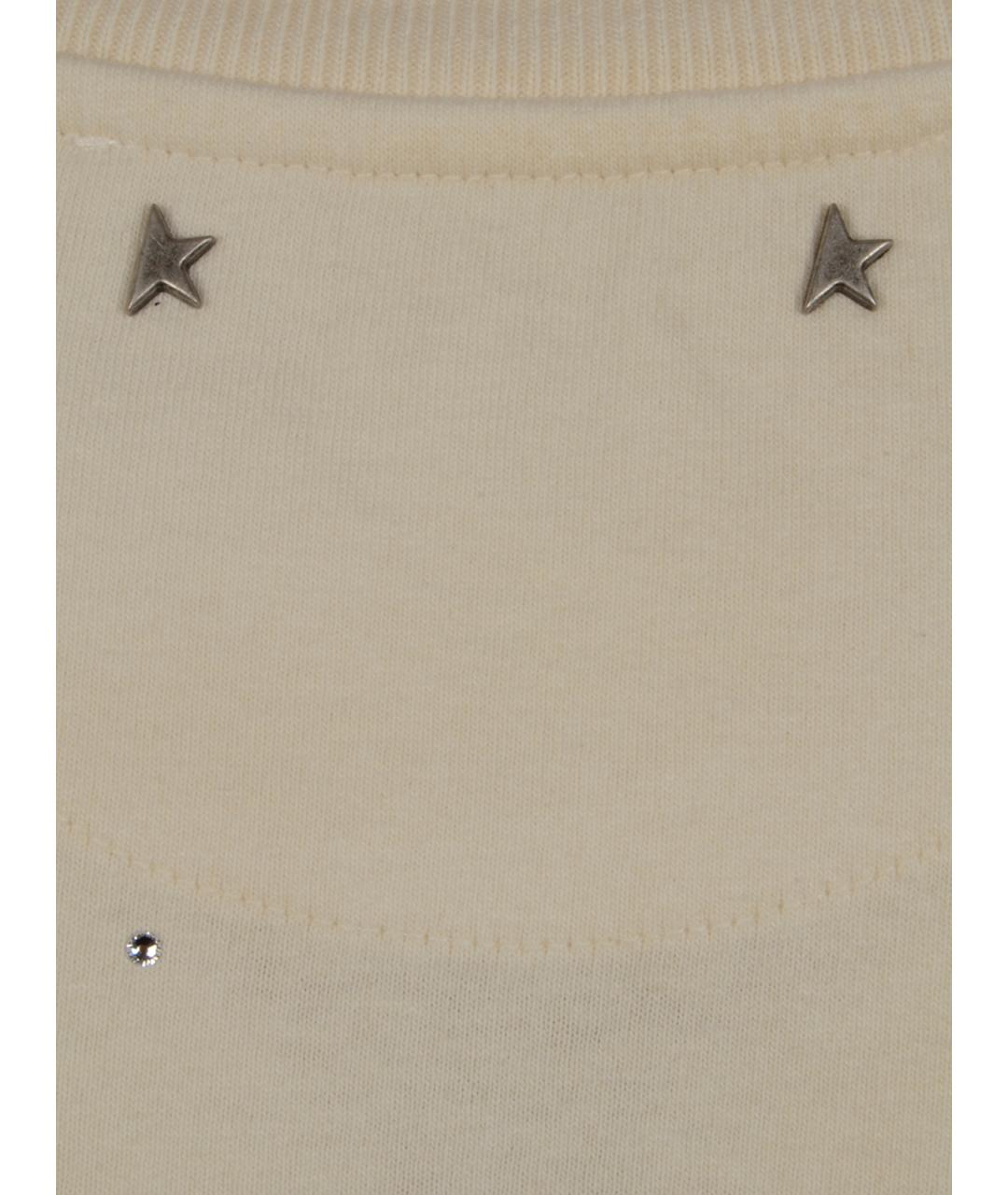 GOLDEN GOOSE DELUXE BRAND Бежевая хлопковая футболка, фото 3