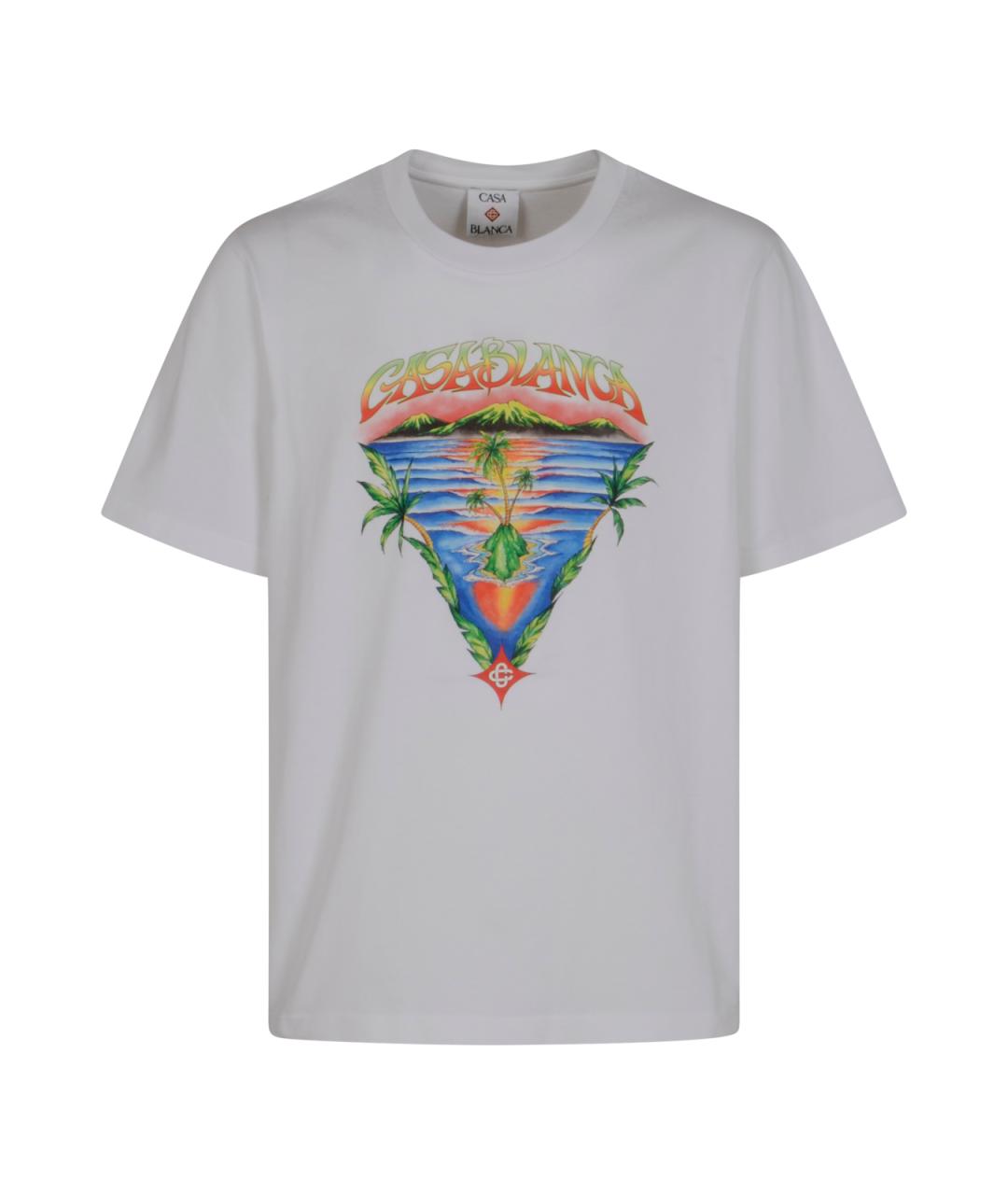 CASABLANCA Белая хлопковая футболка, фото 1