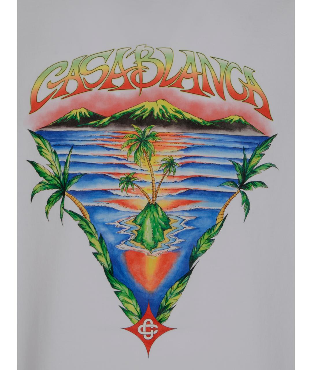 CASABLANCA Белая хлопковая футболка, фото 3