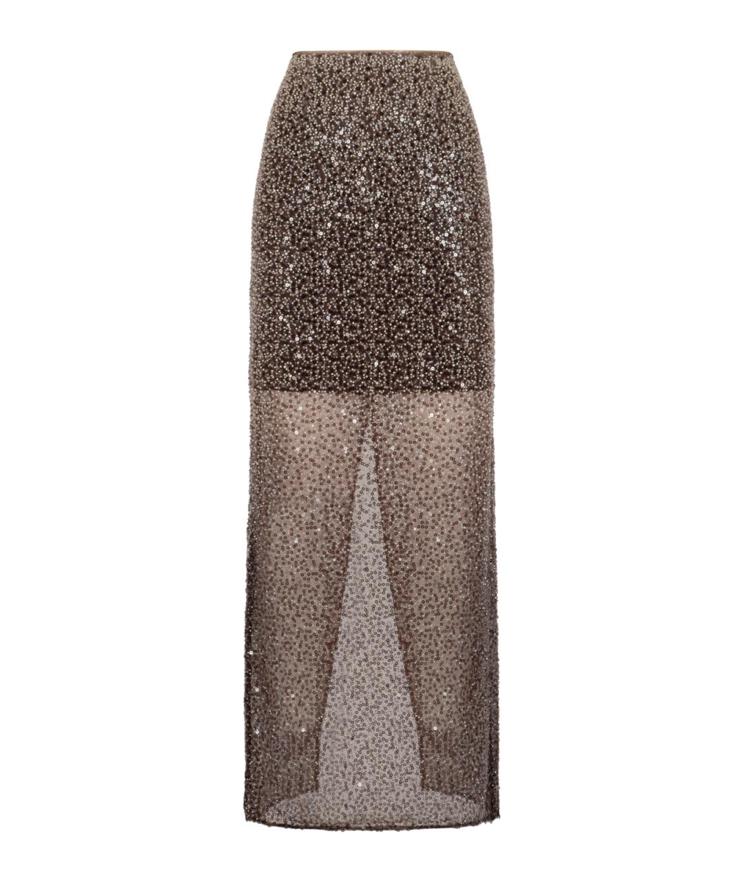 ROTATE Бежевая полиэстеровая юбка макси, фото 1