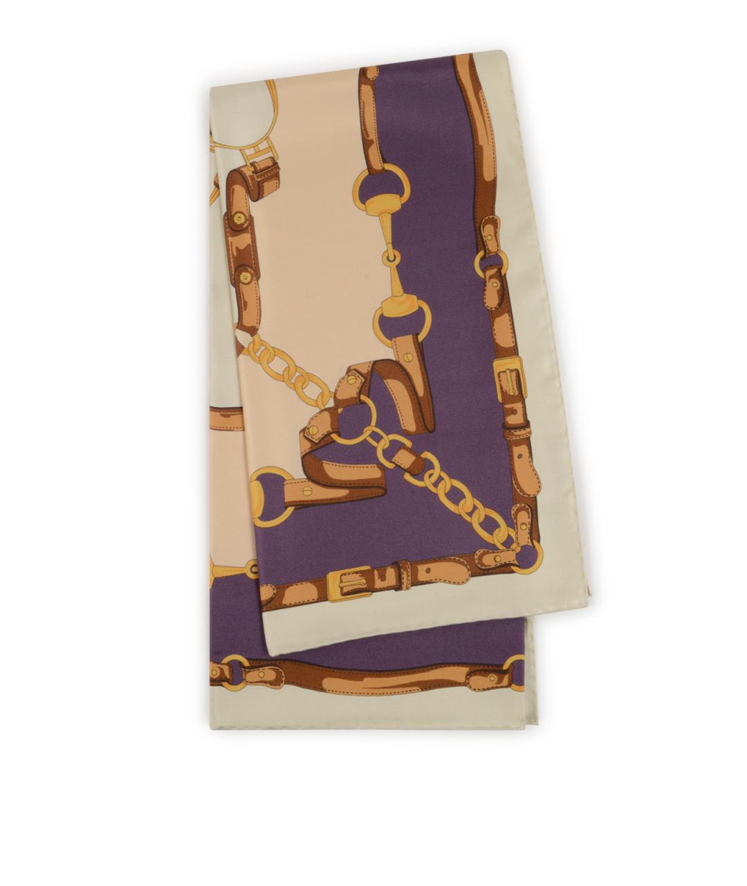 GUCCI Фиолетовый шелковый шарф, фото 1