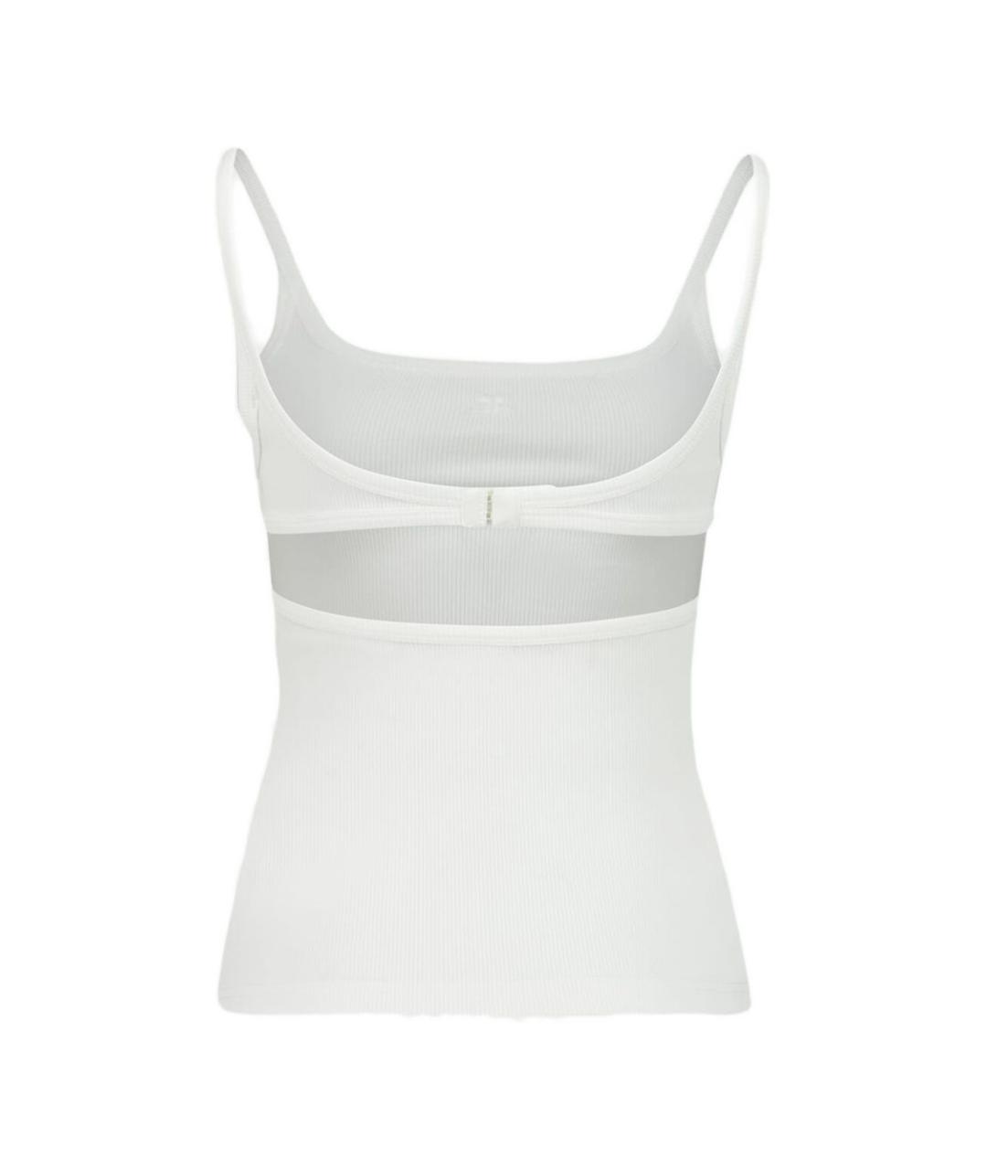 COURREGES Белая хлопко-эластановая майка, фото 2